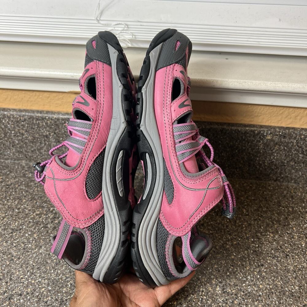 Timberland Sport Sandals Womens 9.5M Fisherman Pink Leather Comfort Hiking Shoes - Picture 6 of 12